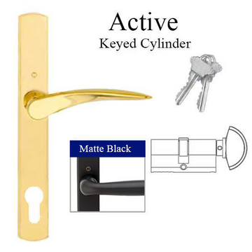 ACTIVE HOPPE MULTI-POINT HANDLE SET WITH RODOS LEVER, M1603/216N - MATTE BLACK , 2111126